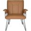 Johannes Mid-Century Camel Faux Leather Armchair with Metal Hairpin Legs