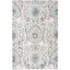 Elegant Gray Synthetic 59" Rectangular Easy-Care Area Rug