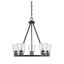 Calhoun Matte Black 5-Light Chandelier with Clear Glass Shades