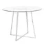 Cosmo 39.5" Chrome and Clear Glass Round Dining Table