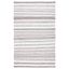 Ivory and Brown Striped Wool Kilim Area Rug 5' x 8'