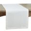 White Cotton Table Runner with Gold Whip Stitched Border