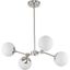 Haas Brushed Nickel 4-Light Mini Chandelier with Etched Opal Glass