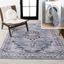 Navy and Gray Chenille Medallion Washable Area Rug