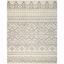 Chic Ivory & Silver Synthetic 10' x 14' Easy-Care Area Rug