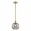 Athens Satin Gold Mini Pendant with Swirl Glass Shade