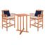 Natural Teak and White 3-Piece Bar Table Bistro Set