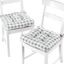 Gray Buffalo Check Tufted Chair Seat Cushions, Set of 2