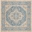 Beach House Blue and Cream Synthetic Square Area Rug