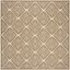 Linden Cream and Beige Geometric Flat Woven Square Rug