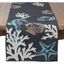 Coastal Sea Life Print Polyester Table Runner