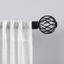 Matte Black Adjustable Iron Curtain Rod with Wavy Finials