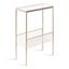 Trubey Gold Metal and Glass Side Table with Storage Rack