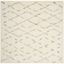 Ivory and Grey Hand-Tufted Wool Shag Area Rug, 6' x 6'