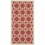 Radiant Red and Beige Easy-Care Round Synthetic Area Rug