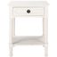 Allura Distressed White Wood 1-Drawer Accent Table