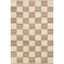 Ivory and Beige Checkered Cotton Jute Rectangular Rug