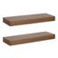 Havlock 30" Rustic Brown Solid Wood Floating Wall Shelves