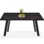 Black Extendable MDF Dining Table with Powder-Coated Steel Legs