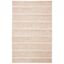 Ivory Striped Handwoven Wool and Cotton Area Rug 4' x 6'