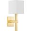 Metro Satin Brass Wall Sconce with Linen Shade