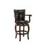 Cappuccino 43" Swivel Barstool in Faux Leather and Wood