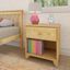 Natural Wood Kids Nightstand with Drawer and Shelf