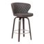 Mynette 30" Contemporary Brown Faux Leather & Wood Swivel Barstool