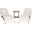 Pacifica Natural Brown Acacia Wood 3-Piece Lounge Set with Beige Cushions