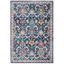 Navy and Fuchsia High Pile Synthetic Small Rug