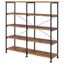 Contemporary 60'' Black and Antique Nutmeg Double Wide Bookcase