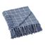 Stonewash Blue Checked Plaid Cotton Throw, 50"x60"