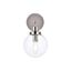 Polished Nickel and Clear Glass Dimmable Bath Sconce