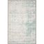 Ivory and Turquoise Hand-Knotted Rectangular Area Rug