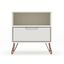 Off-White 1-Drawer Nightstand with Hairpin Legs