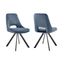 Blue Velvet Upholstered Side Chair with Black Metal Frame, 18" x 24"