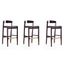 Danish Modern Klismos 41'' Beech Wood Barstools in Black - Set of 3