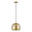 Soft Gold and Polished Brass Globe Pendant Light