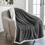 Charcoal Reversible Sherpa Fleece Throw Blanket 50" x 60"