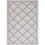 Ivory and Blue Geometric 8' x 10' Easy-Care Synthetic Area Rug