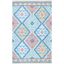 Coastal Breeze Blue and Aqua Hand-Loomed Wool-Cotton Blend Area Rug - 3' x 5'