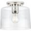 Adley Polished Nickel and Clear Glass Flush Mount Light