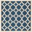 Navy and Beige Square Synthetic Outdoor Area Rug