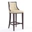 Cream Upholstered Wood Barstool with Channeling