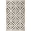 Ivory and Black Hand-Knotted Wool 4' x 6' Area Rug