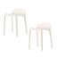 White 25" Resin Stackable Short Stool Set