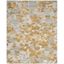 Grey and Gold Floral Synthetic 8' x 10' Area Rug