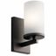 Modern Black Bronze Cylinder Wall Sconce with White Shade