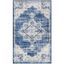 Ivory and Navy Synthetic Hand-knotted Rectangular Area Rug