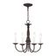 Elegant Bronze 5-Light Chandelier with Steel Finish and Chain Hang